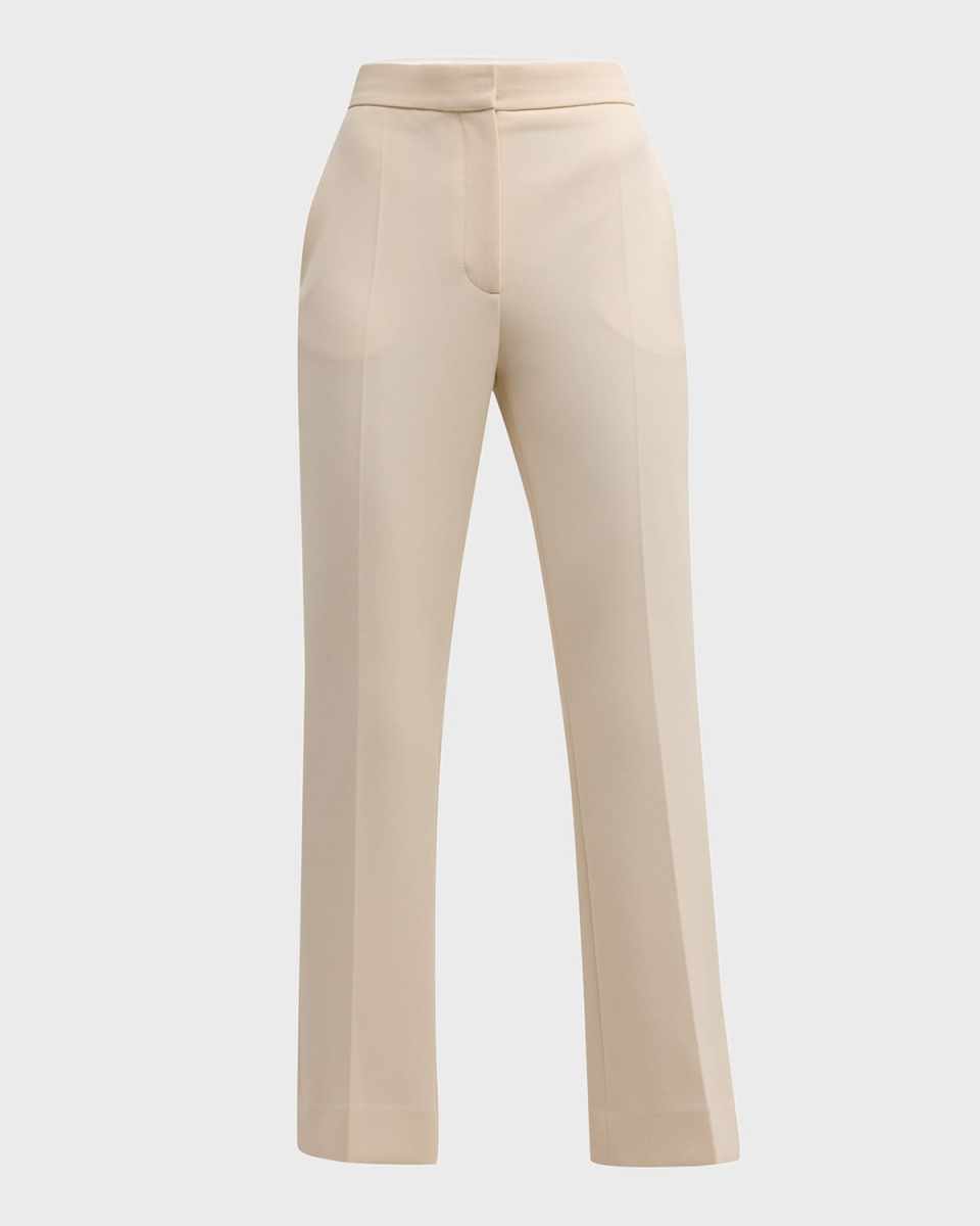 Straight-Leg Ankle Crepe Suiting Pants